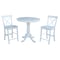 International Concepts Round 36 in Rd Extension Dining Table 36 inH, 2 X-Back Counter Ht Stools, White, 36 in W, 48 in L K08-36RXT-S6132 - alternate 1